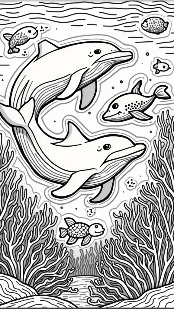 coloriages imprimables animaux marins